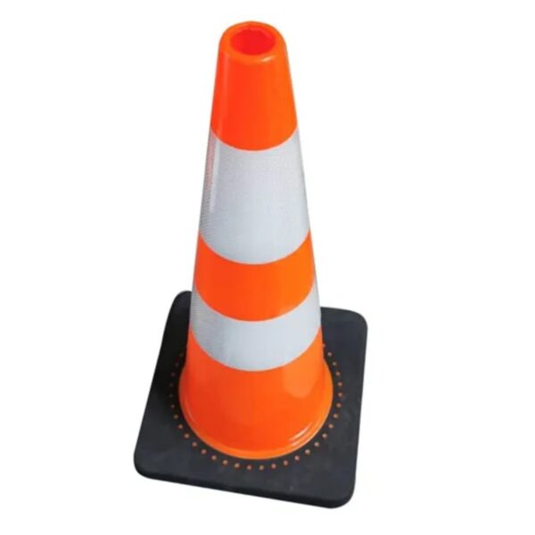 30cm PVC Road Cone Flexible Black Base Traffic Safety Cones - Image 5