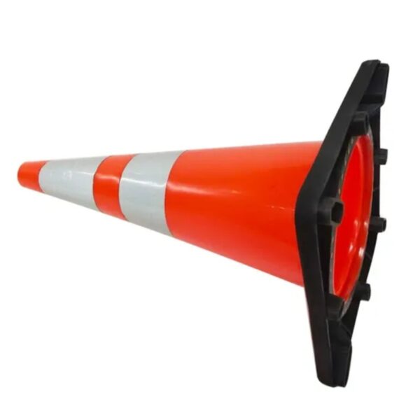 30cm PVC Road Cone Flexible Black Base Traffic Safety Cones - Image 6