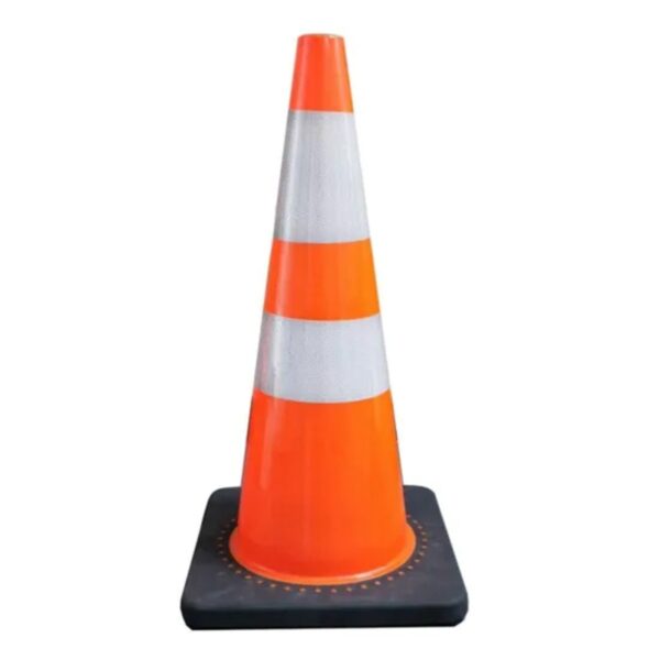 30cm PVC Road Cone Flexible Black Base Traffic Safety Cones - Image 7