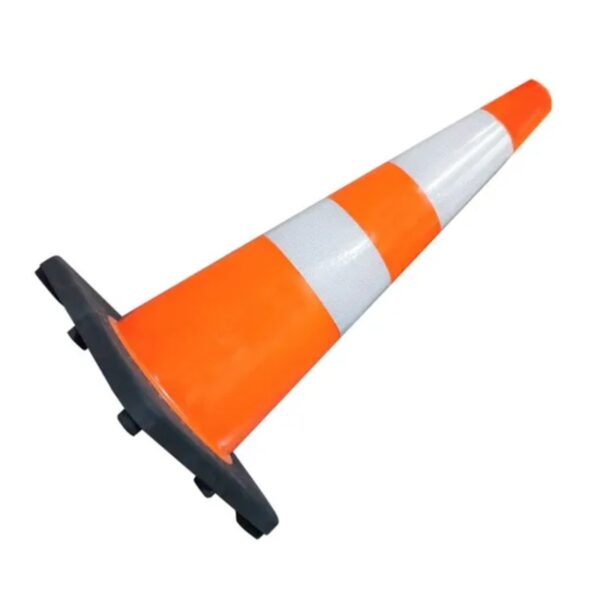 30cm PVC Road Cone Flexible Black Base Traffic Safety Cones - Image 3