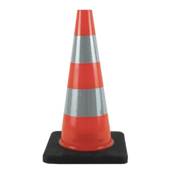 Best Quality 45cm Black Base Cone PVC Road Safety Cones - Image 2
