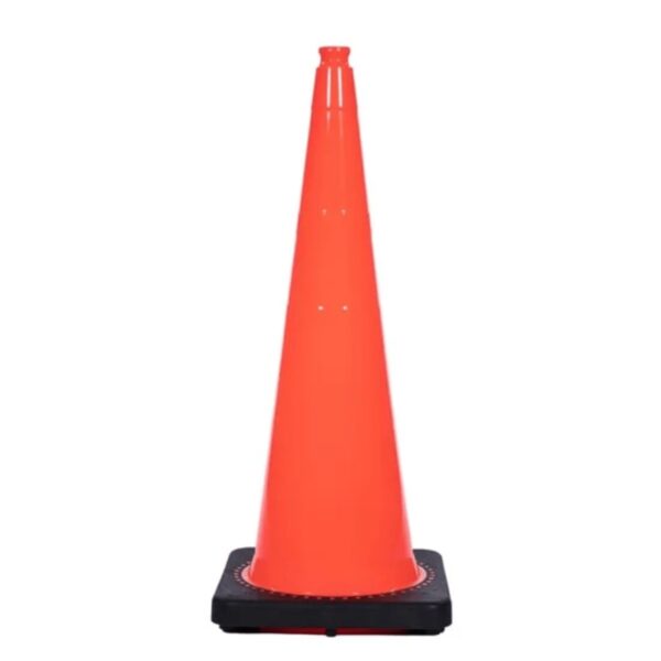 45cm PVC Black Base Safety Cones Reflective Traffic Markers - Image 2