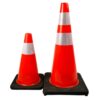 45cm PVC Black Base Safety Cones