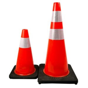 45cm PVC Black Base Safety Cones