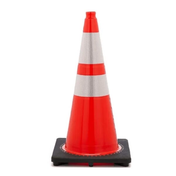 70cm PVC Orange Cone Black Base Flexible Barricade Traffic Cone - Image 3