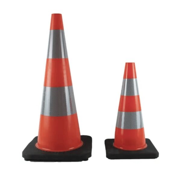 70cm PVC Orange Cone Black Base Flexible Barricade Traffic Cone - Image 4