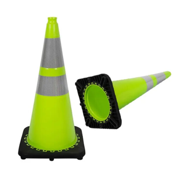 Durable PVC Black Base Cone Flexible Road Safety Cones - Image 2