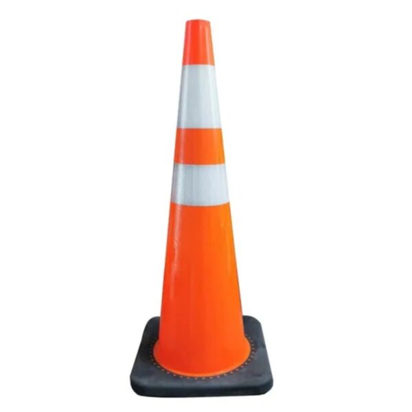 Grade Tape High Intensity PVC Cone Black Base Flexible Road Cone - Image 6