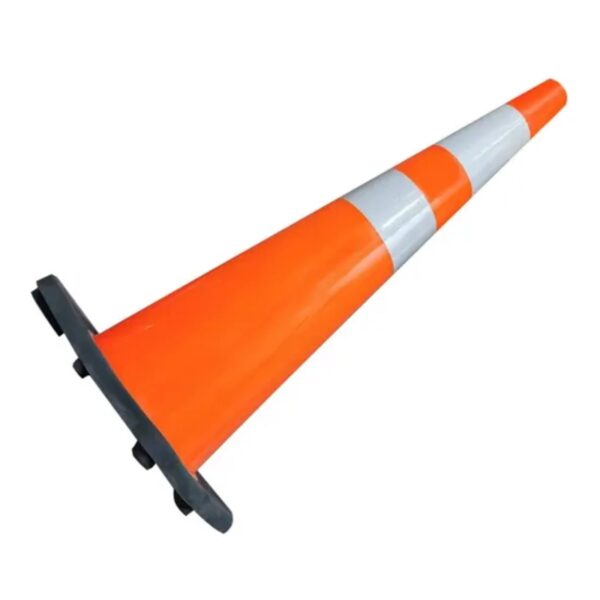 Grade Tape High Intensity PVC Cone Black Base Flexible Road Cone - Image 7