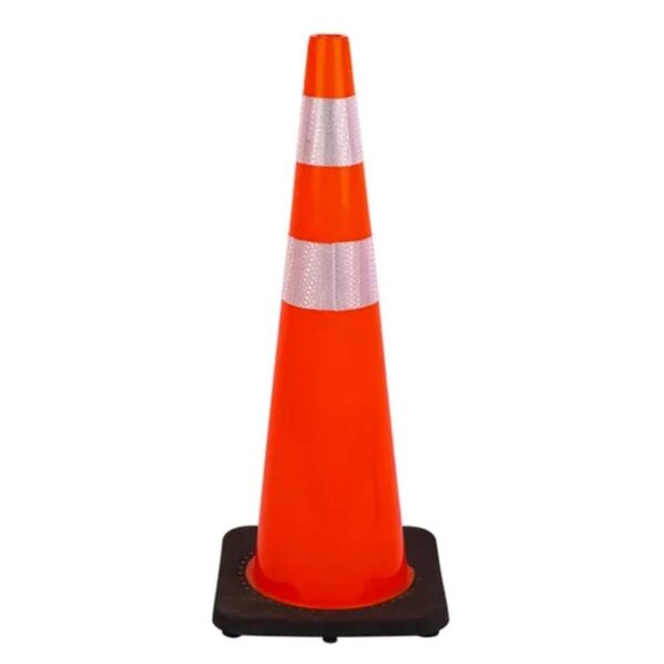 36 Inch High Quality PVC Cone Reflective Warning Black Base Cone - Image 3