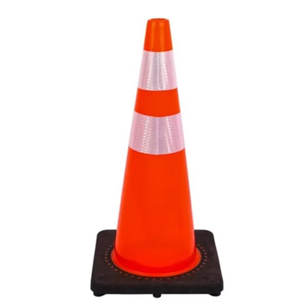 36 Inch PVC Stackable Road Cone Reflective Black Base Traffic Cones - Image 7