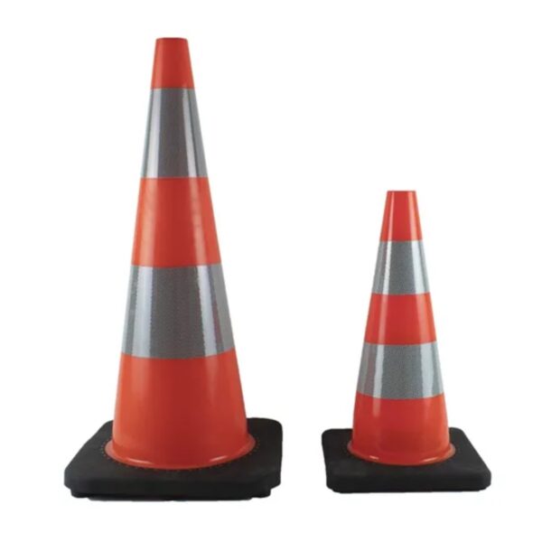 36 Inch PVC Stackable Road Cone Reflective Black Base Traffic Cones - Image 4