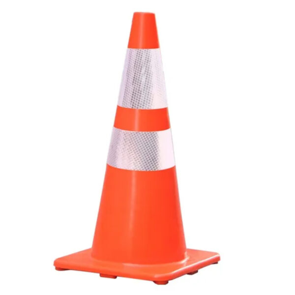 36 Inch Reflective PVC Traffic Cone Flexible Safety Barricade - Image 3