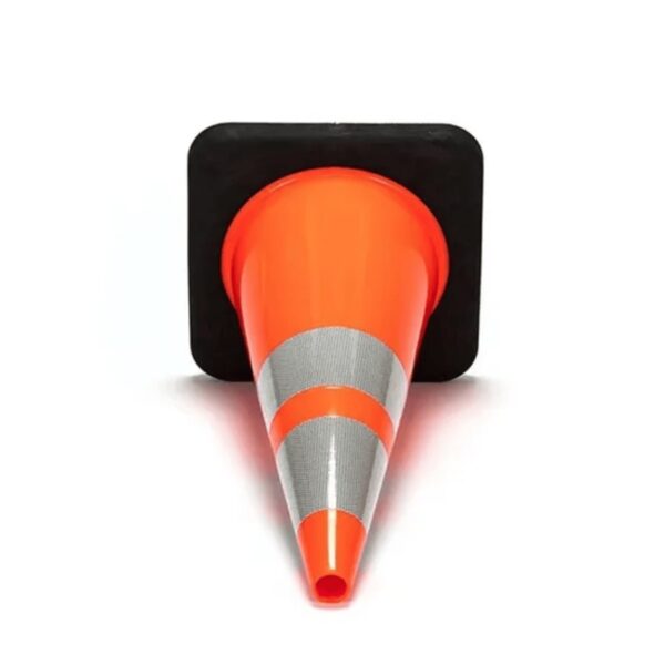 36" PVC Reflective Road Cone Flexible Black Base Traffic Safety Cones - Image 4