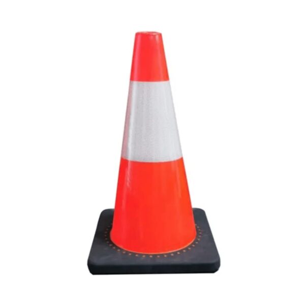 36" PVC Reflective Road Cone Flexible Black Base Traffic Safety Cones - Image 5