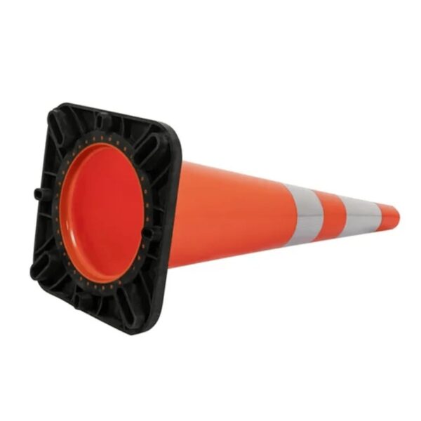 36" PVC Reflective Road Cone Flexible Black Base Traffic Safety Cones - Image 7
