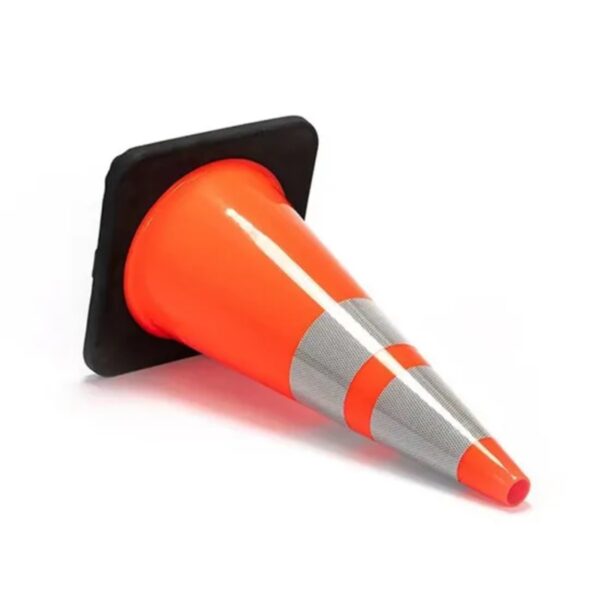 36 Inch Road Construction PVC Cone Reflective Black Base Traffic Cones - Image 2