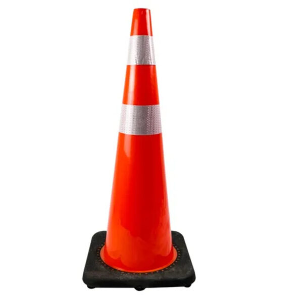 PVC 45cm 70cm 90cm Traffic Safety Flexible Cones Black Base Cone - Image 2