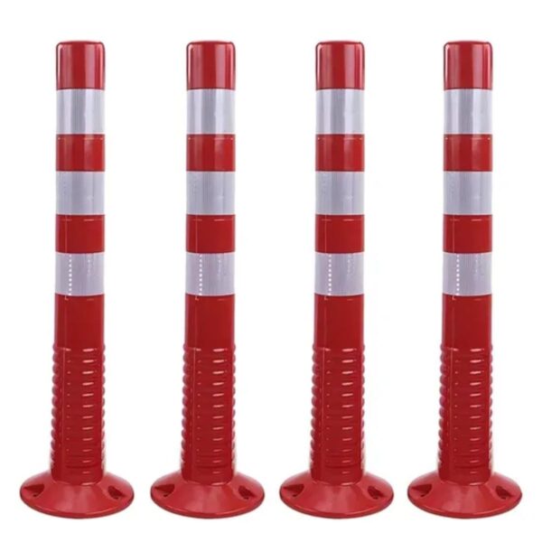 Flexible Spring Warning PU Delineator Post Fixed Traffic Bollards - Image 3