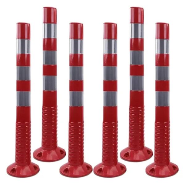 Flexible Spring Warning PU Delineator Post Fixed Traffic Bollards - Image 4