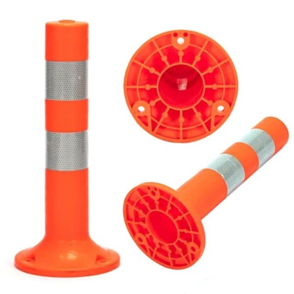 Fixed Traffic Bollards PU Spring Warning Flexible Delineator Post - Image 5