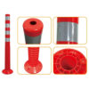 PU Spring Delineator Warning Flexible Post Fixed Traffic Bollards - Image 4