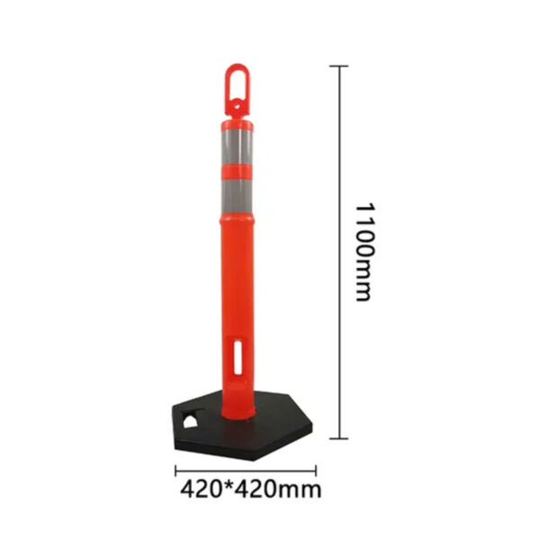Safety Bollards Barriers 110cm PE Traffic Delineator Rubber Base - Image 2