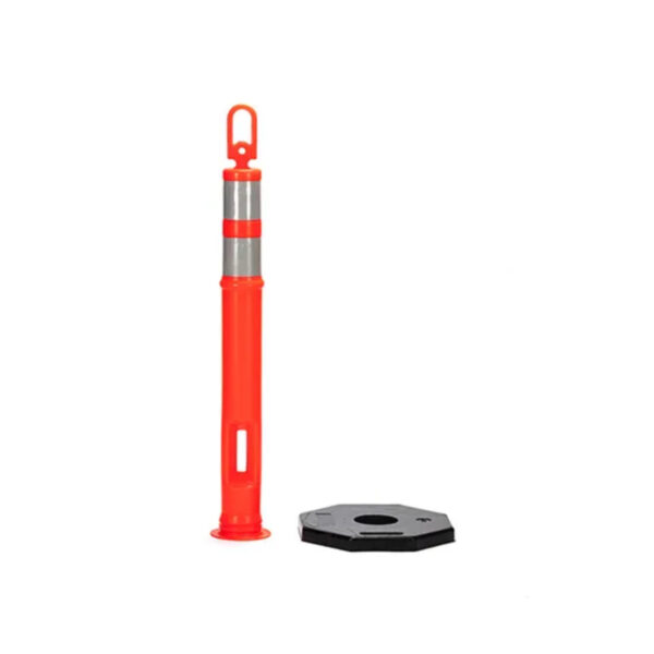 Safety Bollards Barriers 110cm PE Traffic Delineator Rubber Base - Image 7