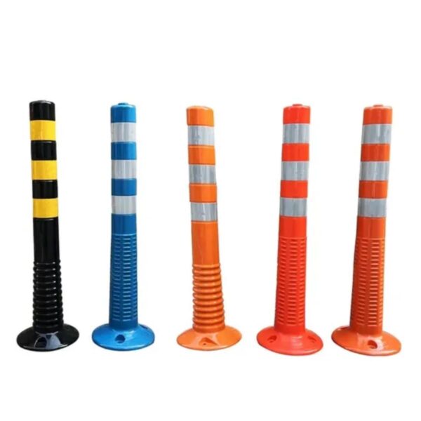 Spring PU Warning Flexible Delineator Traffic Post Fixed Bollards - Image 3