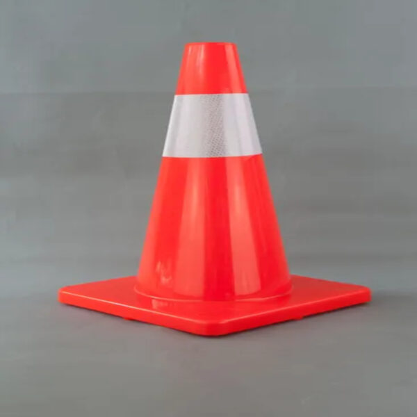 18 Inch Road Cone Orange Flexible PVC Traffic Safety Cone - Image 2
