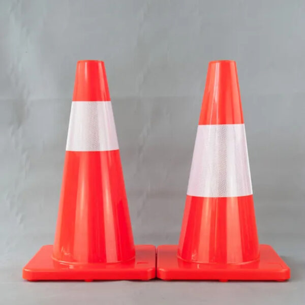 Flexible 45cm PVC Cone Road Construction Safety Cone - Image 2