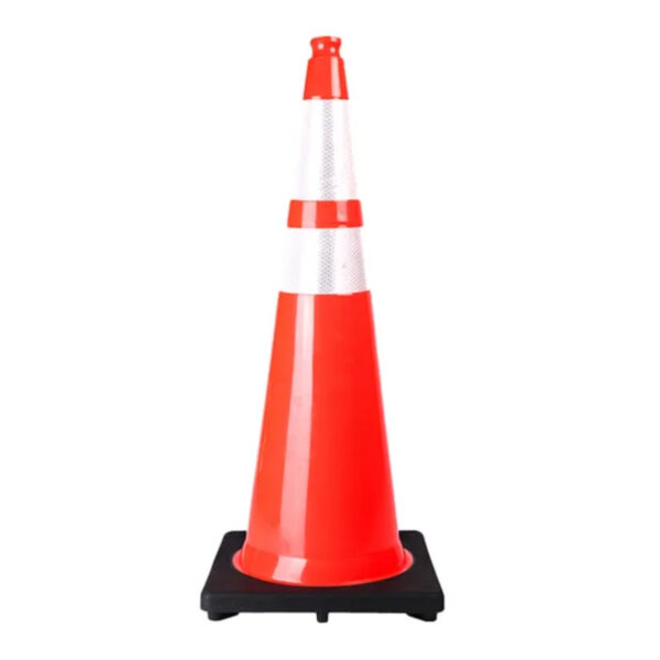28 Inch Wide Cone PVC Traffic Cones with Black Base - Image 4