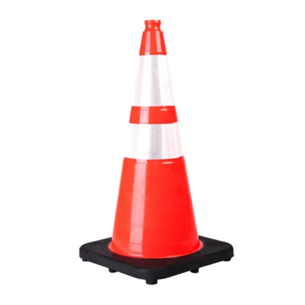 28 Inch Wide Cone PVC Traffic Cones with Black Base - Image 5