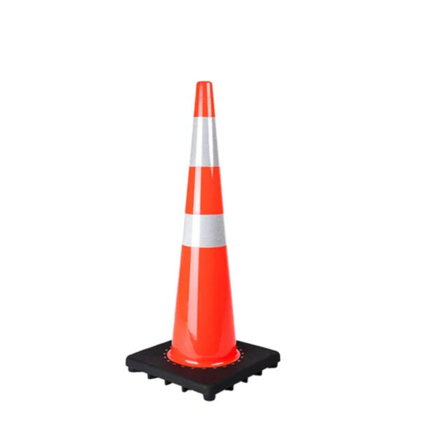 Flexible 36 Inch Orange Cone PVC Slim Body Road Traffic Cone - Image 2