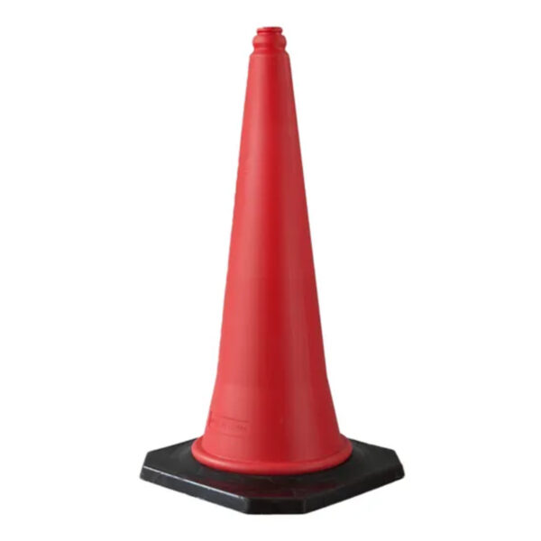 Durable 75cm Cone Traffic Road Safety Black Base Cone - Image 2