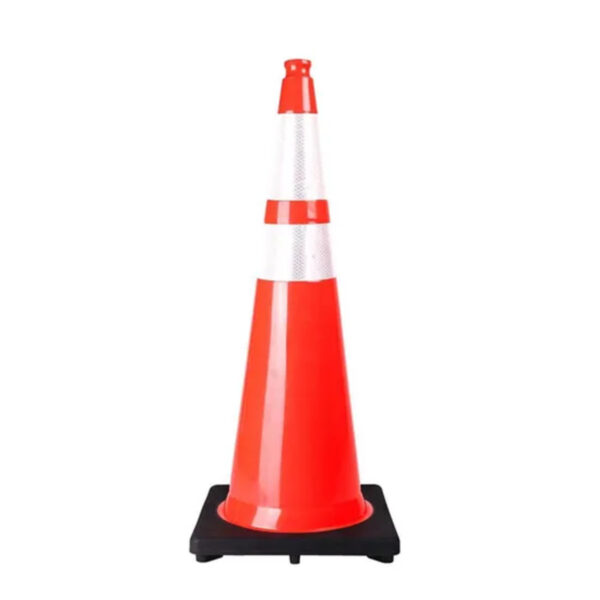 28 Inch Flexible Orange Cone PVC Road Safety Traffic Cone - Image 2