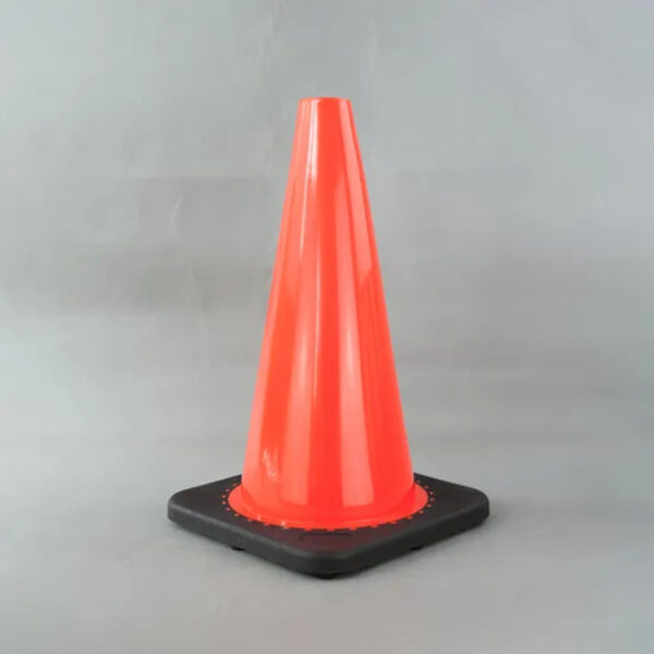 18 Inch Black Base Interlock PVC Road Cone Traffic Cone - Image 2