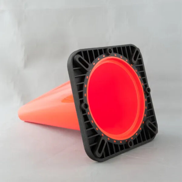 18 Inch Black Base Interlock PVC Road Cone Traffic Cone - Image 3