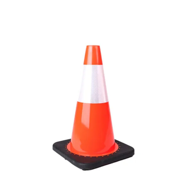 Roadway Parking Cone Flexible PVC Road Safety Traffic Cone - Image 2