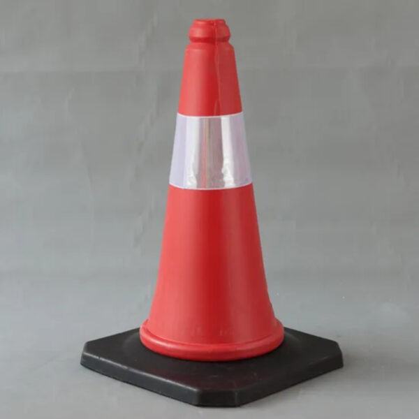 Flexible Roadwork Cone PVC Reflective Red Traffic Safety Cone - Image 2