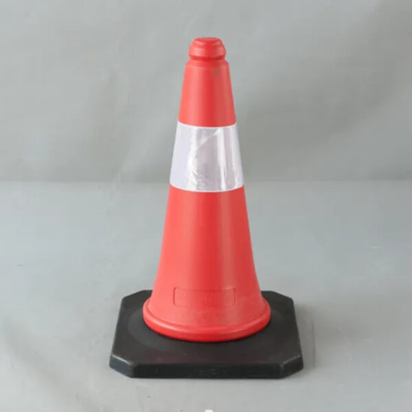 Flexible Roadwork Cone PVC Reflective Red Traffic Safety Cone - Image 3