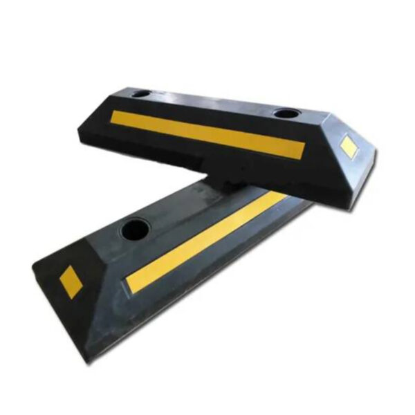 High Quality Traffic Safety Rubber Black Yellow Wheel Stopper - Image 2