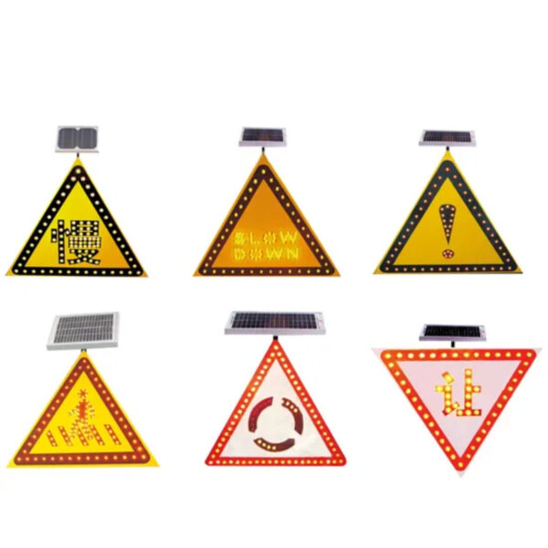 Solar Power LED Octagonal Stop Warning Traffic Road Sign - Image 4