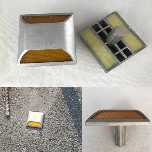 Reliable Heavy Duty Traffic Safety Aluminum Gray Road Stud - Image 2