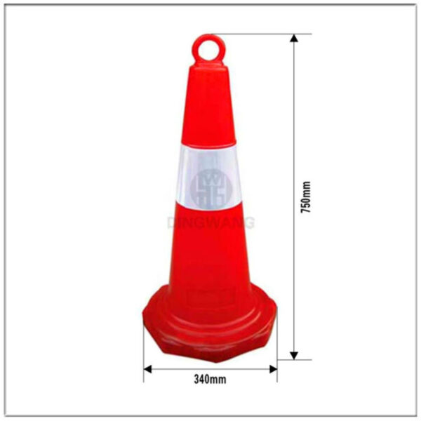 Reliable 75cm Portable Cone PE Traffic Safety Road Cone - Image 2