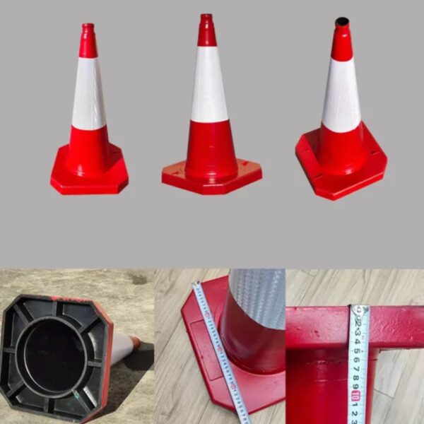 Customized 75cm Rubber Cone Traffic Road Safety Cone - Image 2