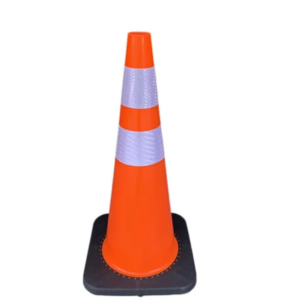 High Quality Black Base Flexible Cone 75cm PVC Traffic Cone - Image 2