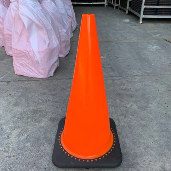 High Quality 28 Inches Orange Cones Flexible PVC Traffic Cone - Image 2