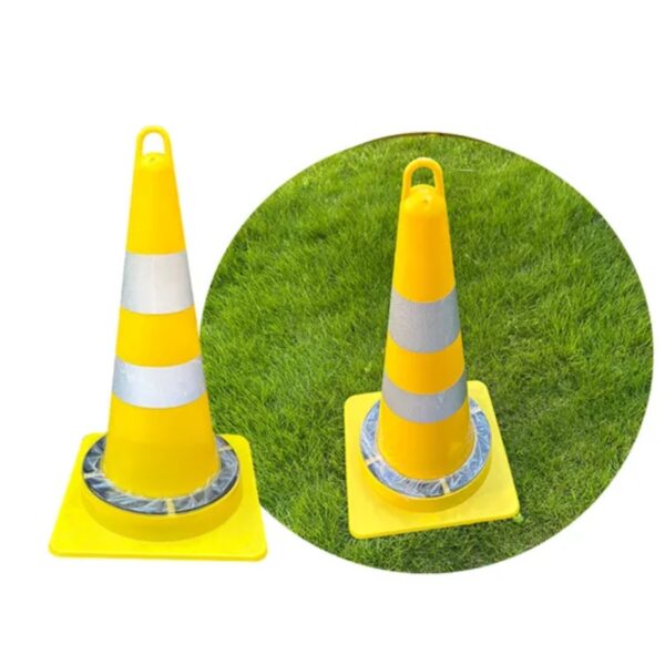 Reliable 75cm Red LED Solar Cone Plastic Traffic Safety Cone - Image 3