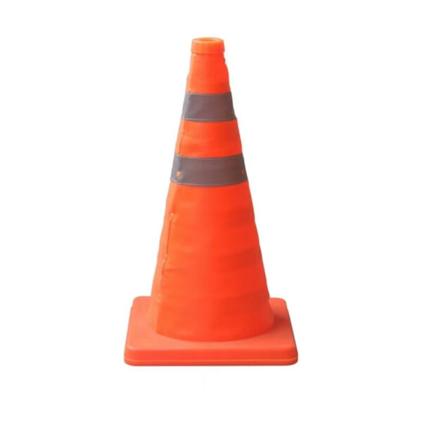 Reliable Compact Foldable Traffic Orange Safety Cone - Image 2